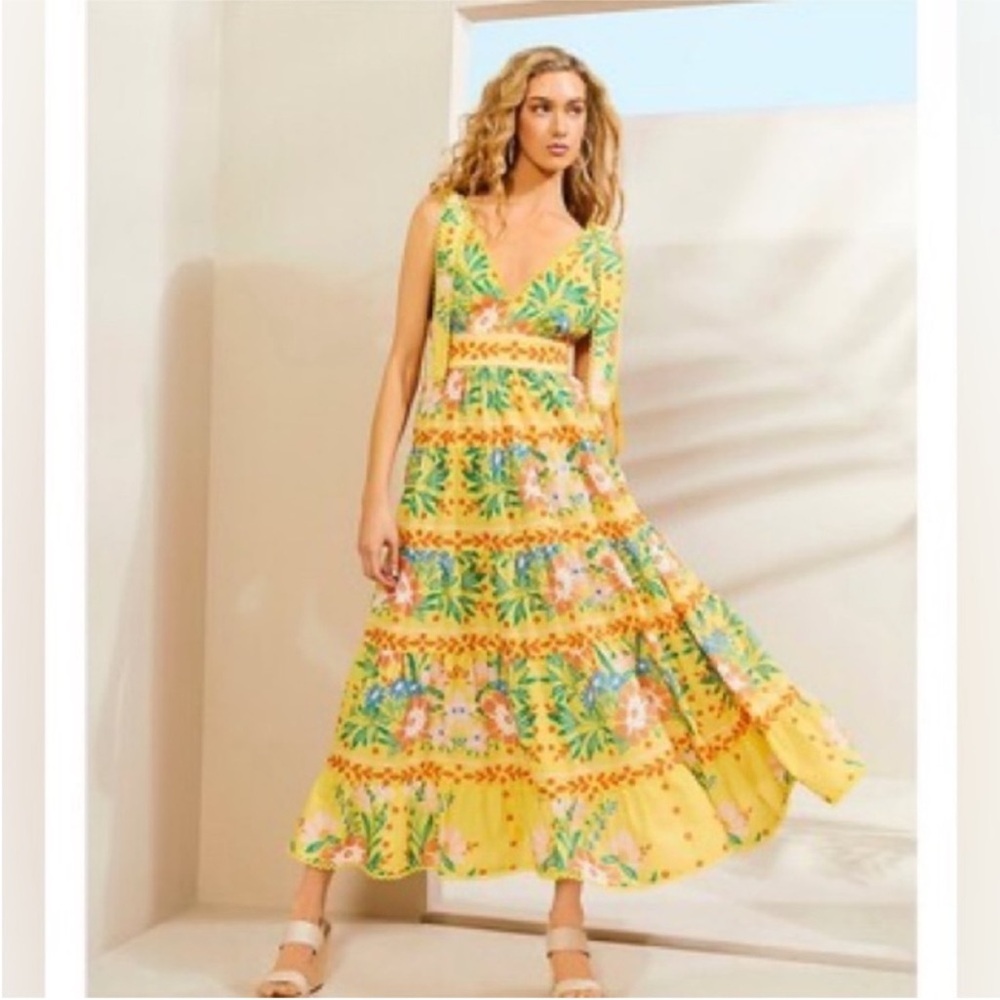 CHELSEA & VIOLET Cecily Yellow floral maxi dress - Picture 2 of 5